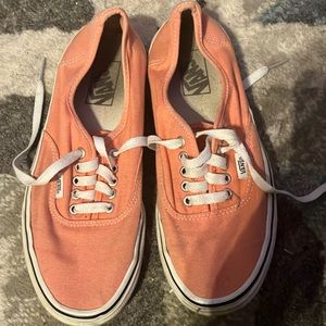 Women’s 9.5 Vans shoes. Lightly wore, pink color.